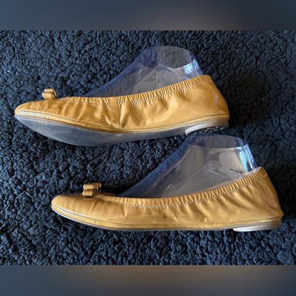 Tory Burch Yellow Leather Flats with Bow - Picture 8 of 10